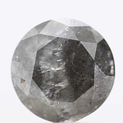 1.48 Carat Salt and Pepper Diamond Gray Round Brilliant Cut Natural Loose Diamond