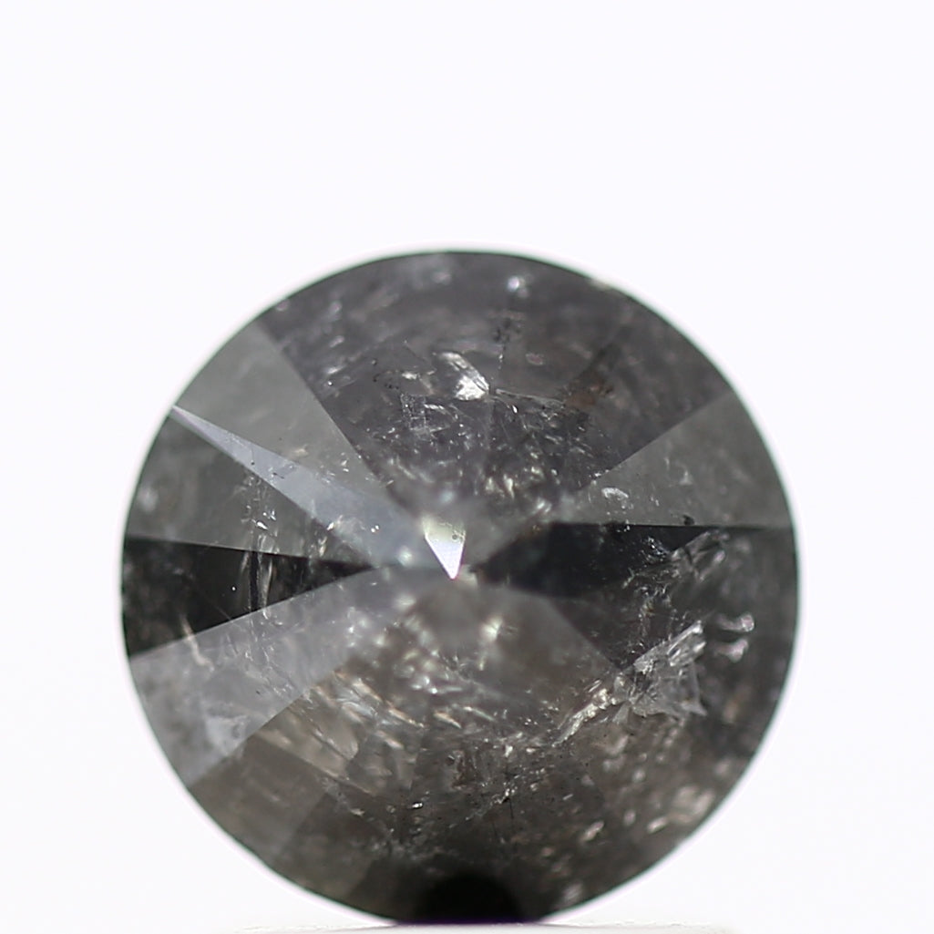 1.69 Carat Black Salt and Pepper Round Cut Natural Loose Diamond