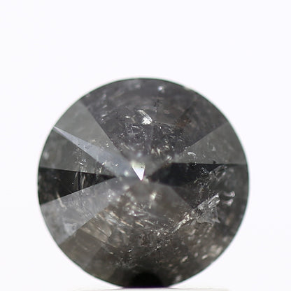 1.69 Carat Black Salt and Pepper Round Cut Natural Loose Diamond