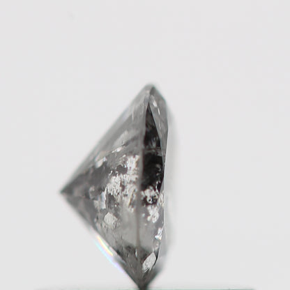 0.41 Carat Salt and Pepper Fancy Black Round Brilliant Cut Natural Loose Diamond
