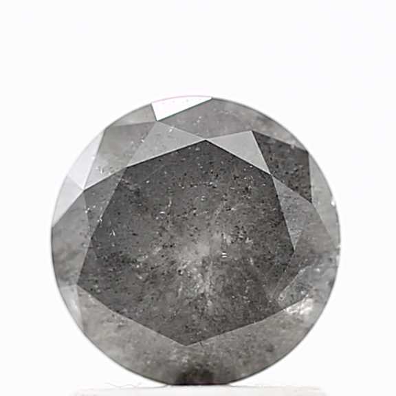 1.07 Carat Salt and Pepper Round Brilliant Cut Natural Loose Diamond
