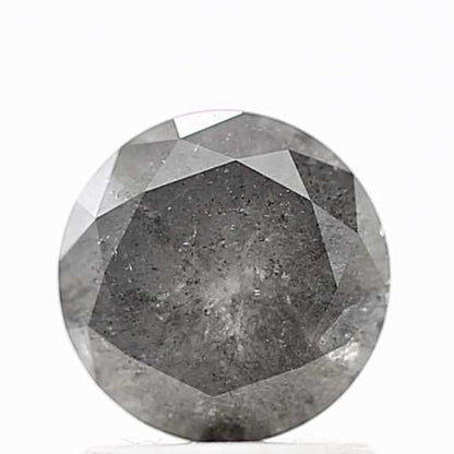 1.07 Carat Salt and Pepper Round Brilliant Cut Natural Loose Diamond