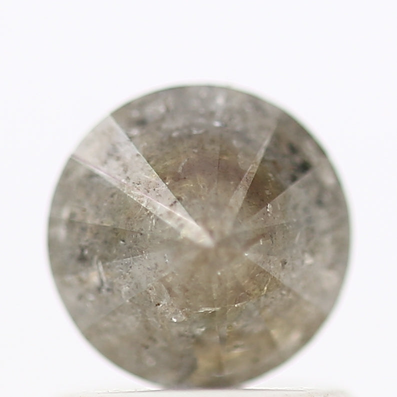 0.92 Carat Salt and Pepper Diamond Gray Round Cut Natural Diamond