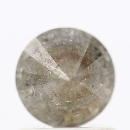 0.92 Carat Salt and Pepper Diamond Gray Round Cut Natural Diamond