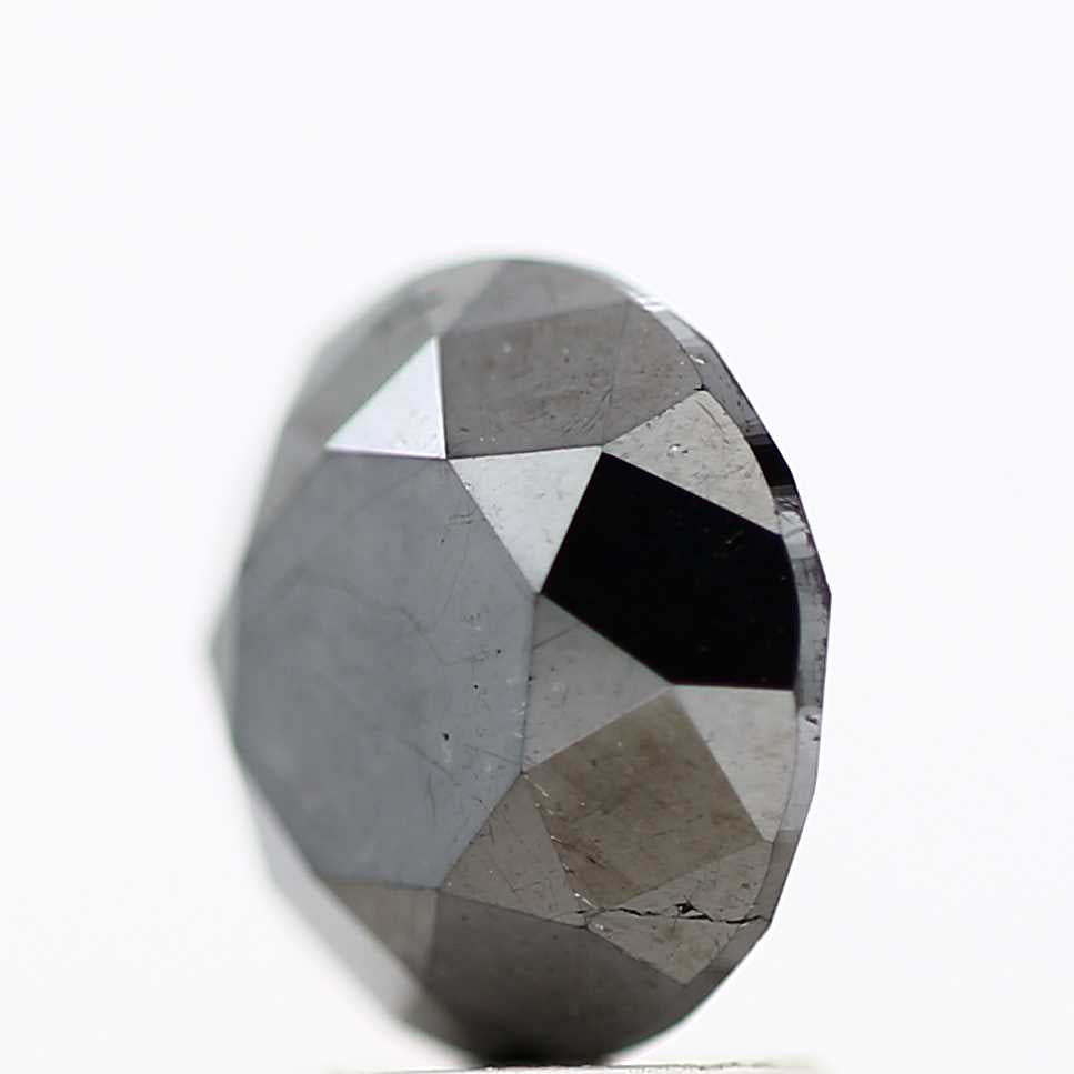 4.04 Carat Fancy Black Round Shape Brilliant Cut Natural Loose Diamond