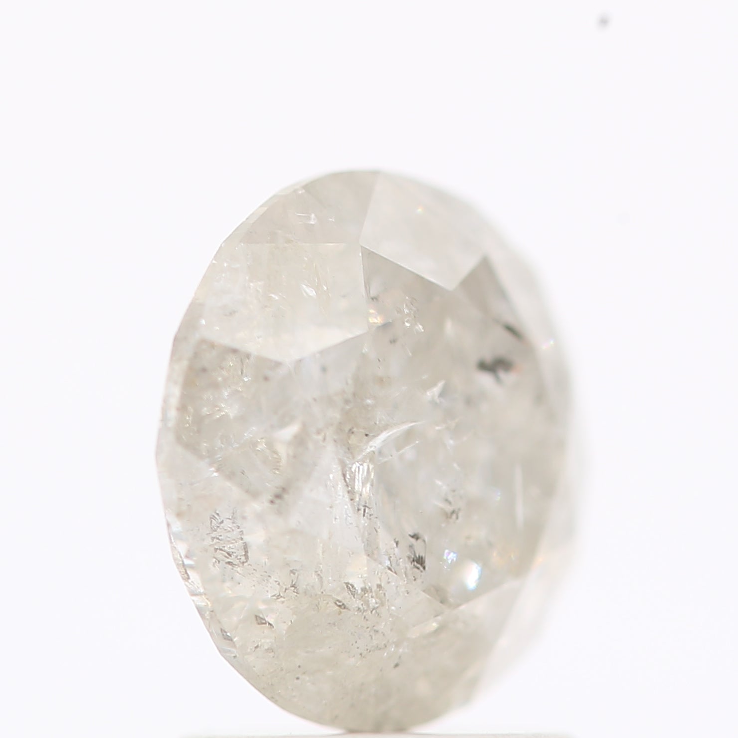 Natural Loose Round Salt And Pepper Diamond Fancy Grey Color 2.00 CT 7.80 X 5.08 MM Round Brilliant Cut Diamond ! Christmas Gift for Her