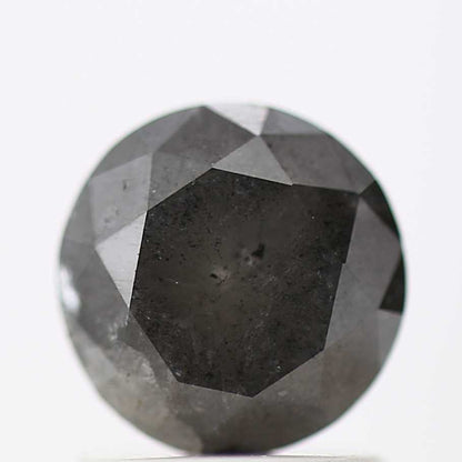 1.28 Carat Fancy Black Round Shape Brilliant Cut Natural Loose Diamond