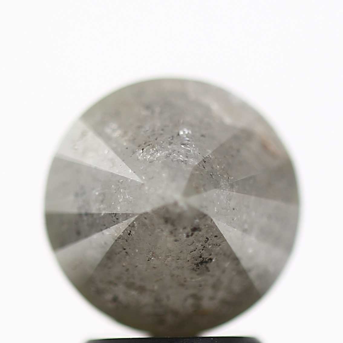 3.08 Carat Salt and Pepper Diamond Gray Round Brilliant Cut Natural Loose Diamond