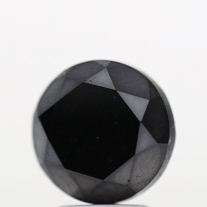 4.20 Carat Fancy Black Round Shape Brilliant Cut Natural Loose Diamond