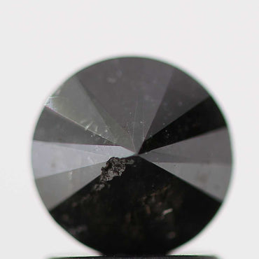 1.08 Carat Fancy Black Round Brilliant Cut Natural Loose Diamond