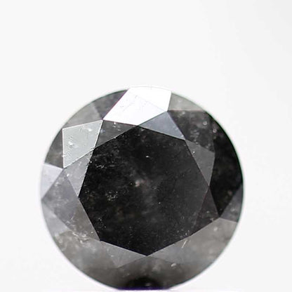 0.74 Carat Fancy Black Round Shape Brilliant Cut Natural Loose Diamond