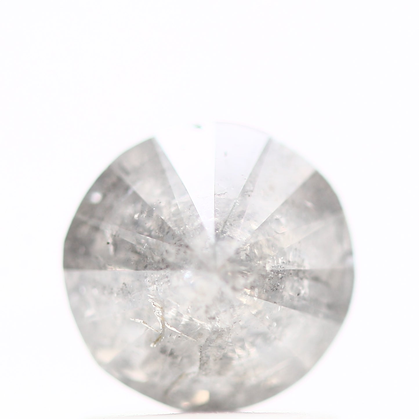 Round Salt and Pepper Diamond Gray Round Diamond For Engagement Ring Design 0.97 Carat