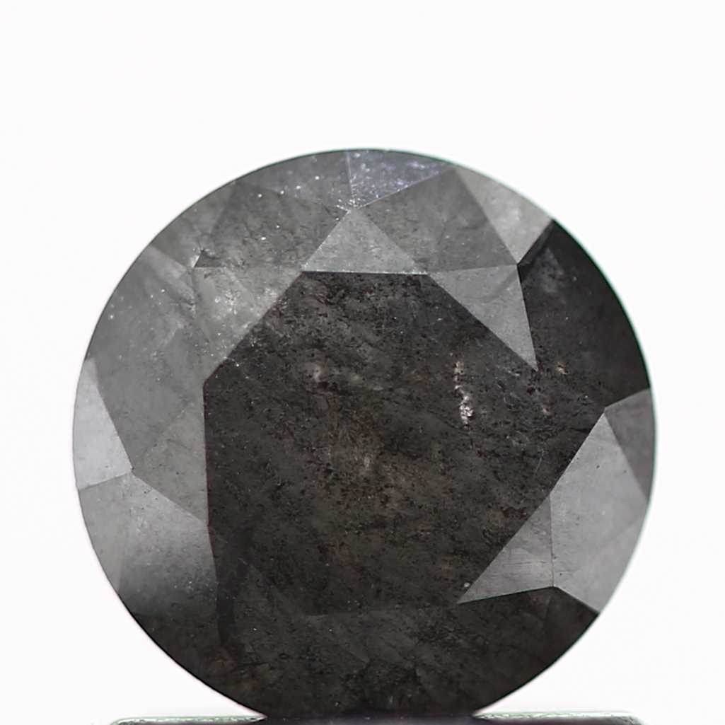 0.81 Carat Salt and Pepper Gray Fancy Round Brilliant Cut Natural Loose Diamond