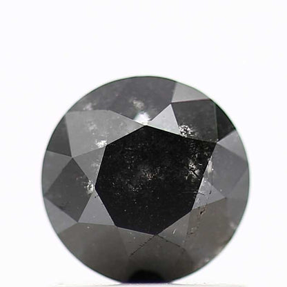 0.96 Carat Fancy Black Round Shape Brilliant Cut Natural Loose Diamond
