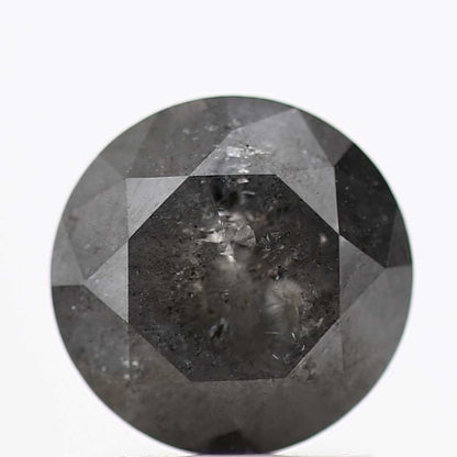 1.37 Carat Salt and Pepper Gray Fancy Round Brilliant Cut Natural Loose Diamond
