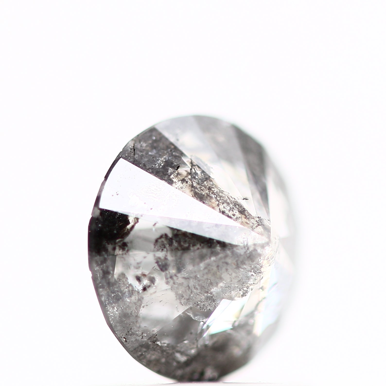 0.94 Carat Salt and Pepper Gray Round Brilliant Cut Natural Loose Diamond