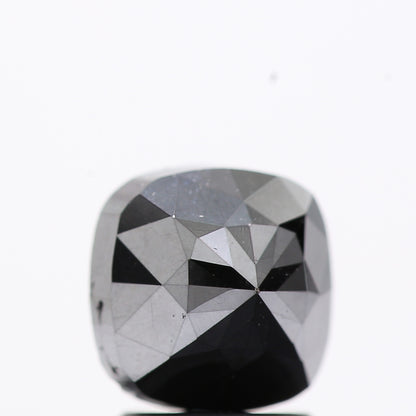 2.04 Ct Natural Black Cushion Single Cut Loose Diamond for Jewelery