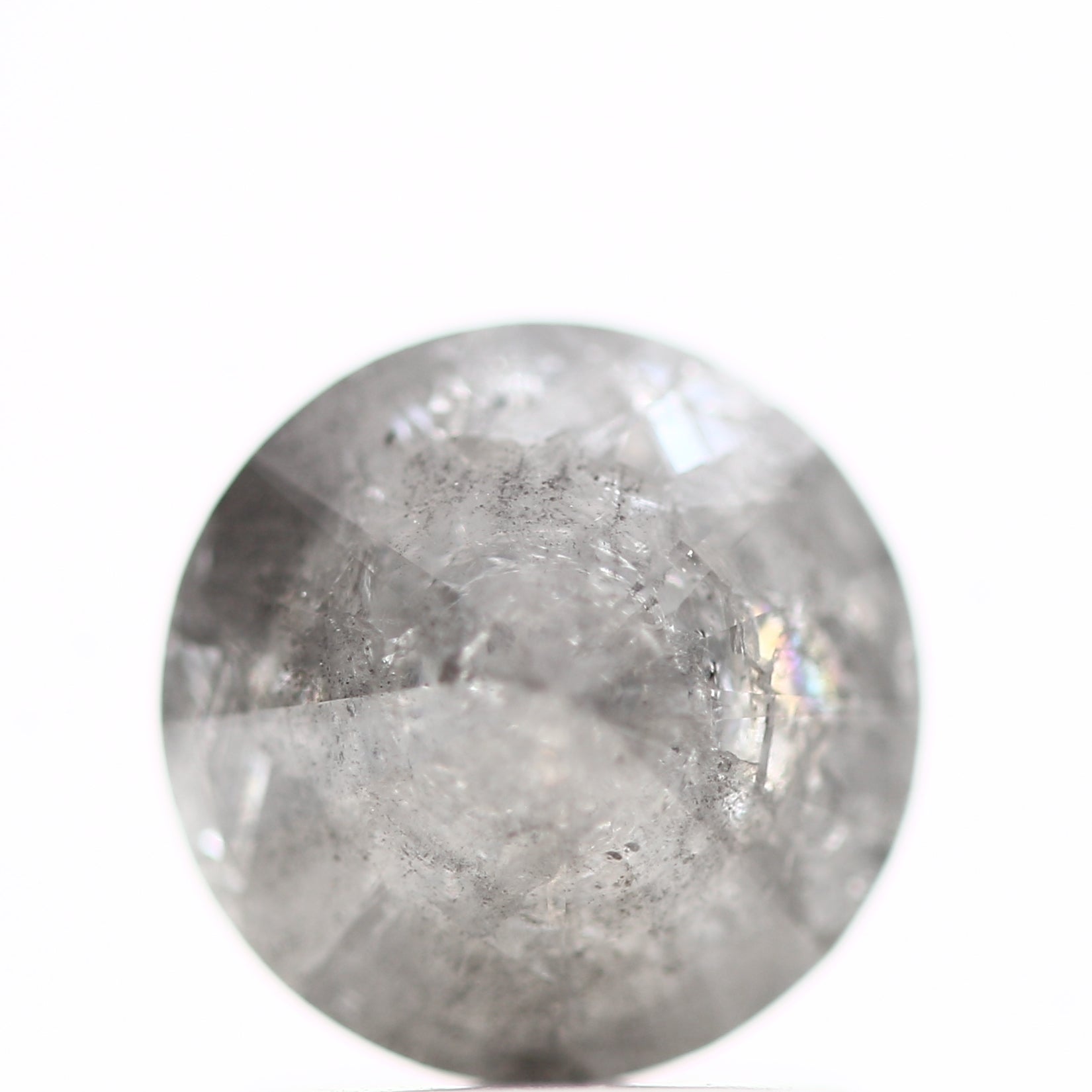 1.44 Carat Salt and Pepper Round Brilliant Cut Natural Loose Diamond