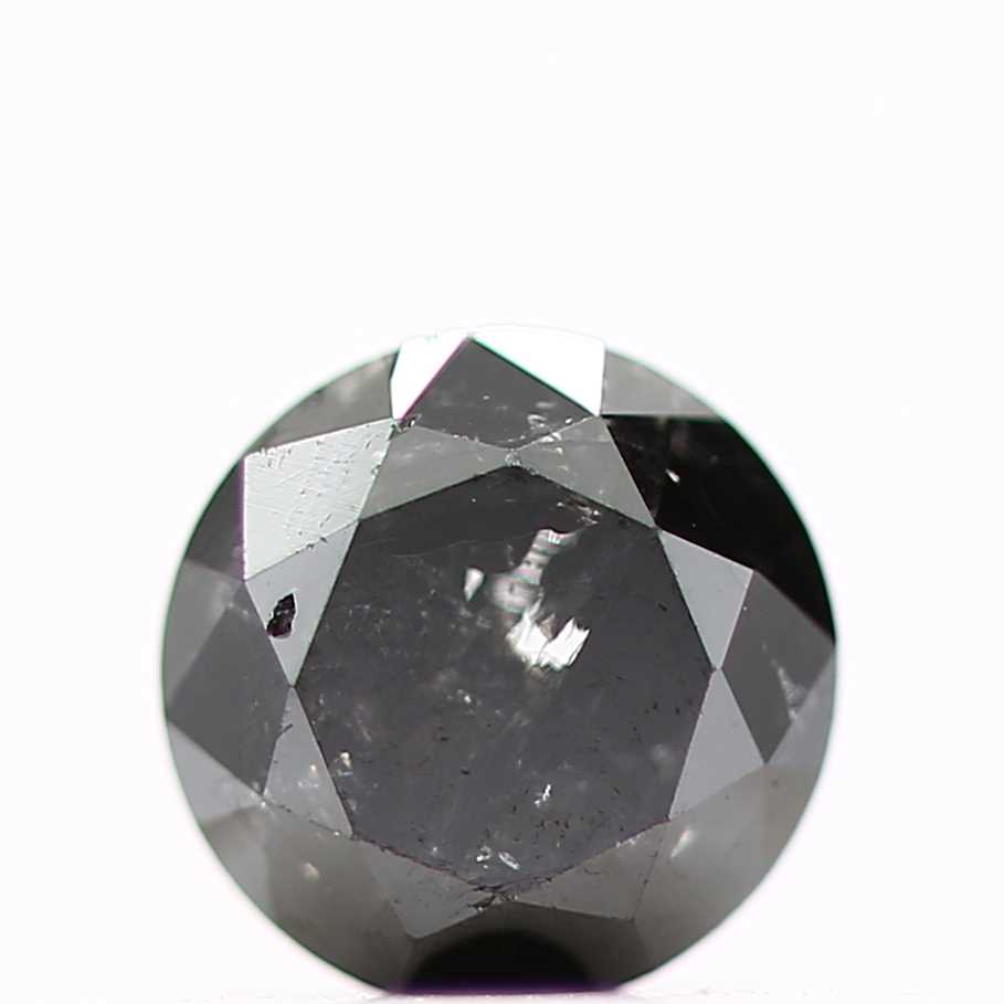 0.32 Carat Fancy Black Round Shape Brilliant Cut Natural Loose Diamond