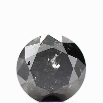 0.32 Carat Fancy Black Round Shape Brilliant Cut Natural Loose Diamond