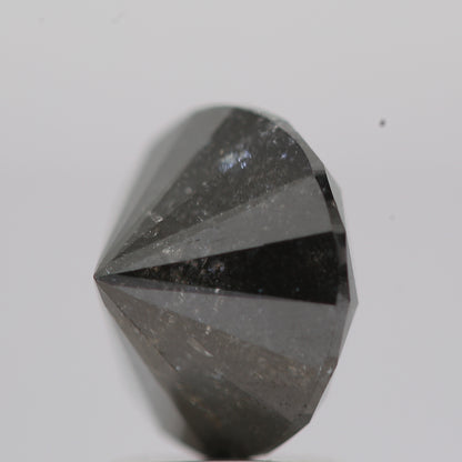 2.61 Carat Salt and Pepper Fancy Black Round Brilliant Cut Natural Loose Diamond