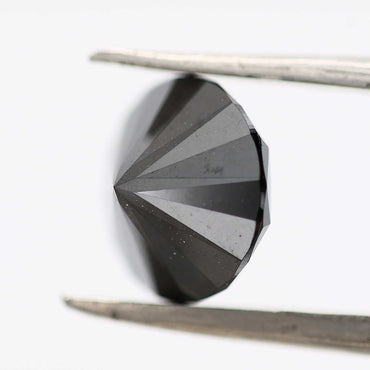2.74 Carat Fancy Black Round Brilliant Cut Natural Loose Diamond