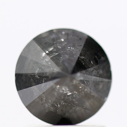 1.61 Carat Fancy Black Round Shape Brilliant Cut Natural Loose Diamond