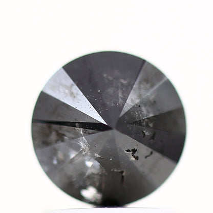 1.22 Carat Fancy Black Round Brilliant Cut Natural Loose Diamond