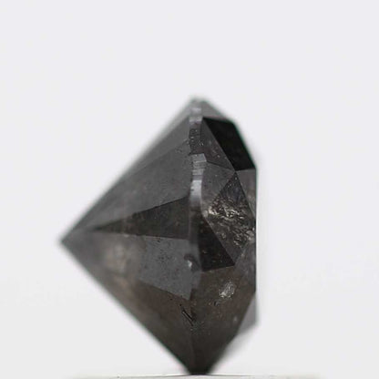 1.13 Carat Salt and Pepper Diamond Fancy Black Round Brilliant Cut Natural Loose Diamond