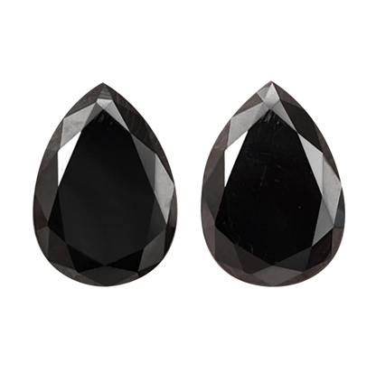 Fancy Black Color Loose Diamond, Natural Pear Shape 8.00 X 5.00 MM