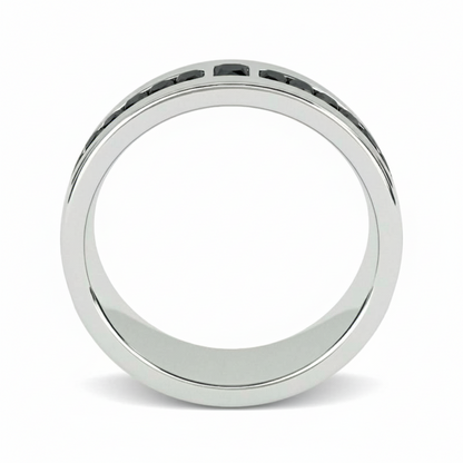 Mens Princess and Round Fancy Black Color Diamond Solid Gold Ring - Shree Diamond Mfg