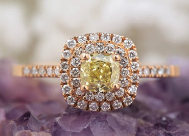 Cushion Cut Diamond Engagement Ring ! Natural Yellow Color Diamond ! Natural Diamond For Wedding Ring ! Gift For Her ! Anniversary Ring