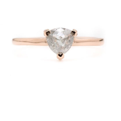 Salt and Pepper Diamond Ring ! Natural Trillian Cut Gray Diamond Ring ! Engagement Diamond Ring ! Anniversary Ring ! Gift For Her