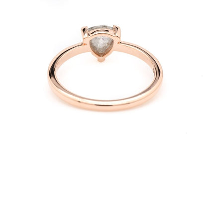 Salt and Pepper Diamond Ring ! Natural Trillian Cut Gray Diamond Ring ! Engagement Diamond Ring ! Anniversary Ring ! Gift For Her