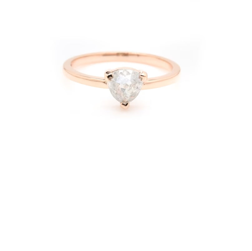 Salt and Pepper Diamond Ring ! Natural Trillian Cut Gray Diamond Ring ! Engagement Diamond Ring ! Anniversary Ring ! Gift For Her