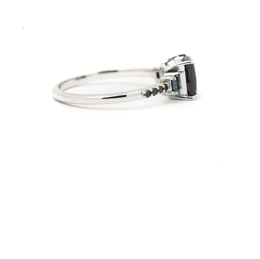 Black Color Diamond Ring ! Natural Princess Cut Diamond Engagement Ring ! Natural Black Color Diamond Anniversary Ring ! Gift For Her