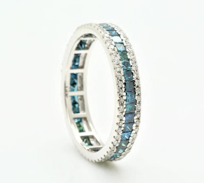 Princess Diamond Engagement Ring ! Natural Blue Color Diamond ! Natural Diamond For Annivarerey Ring ! Gift For Her ! Diamond Ring