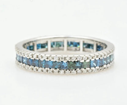 Princess Diamond Engagement Ring ! Natural Blue Color Diamond ! Natural Diamond For Annivarerey Ring ! Gift For Her ! Diamond Ring