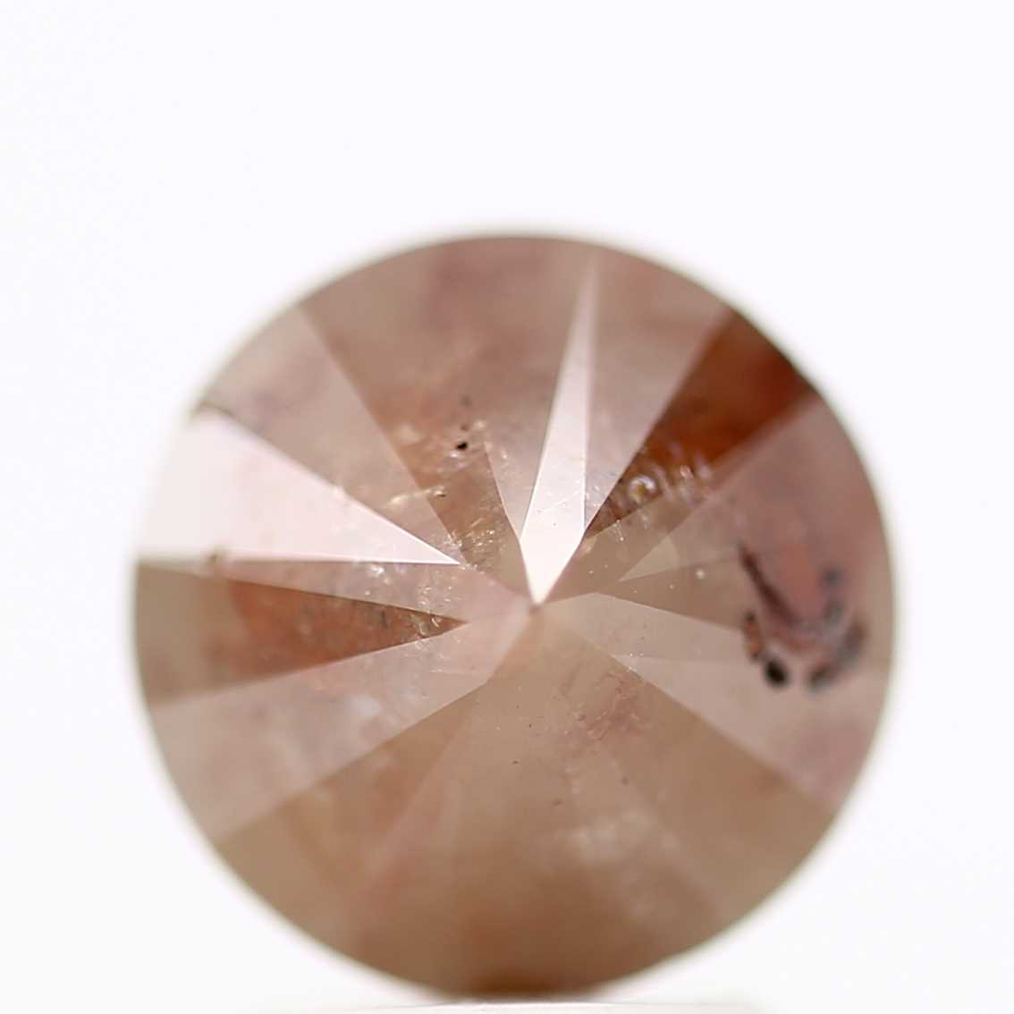 3.09 Carat Orange Brown Rustic Round Shape Brilliant Cut Natural Loose Diamond