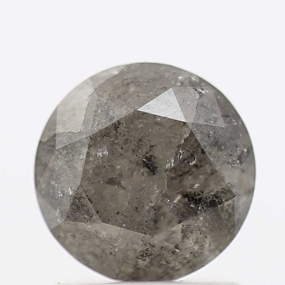 1.20 Carat Salt and Pepper Diamond Round Gray Brilliant Cut Natural Loose Diamond