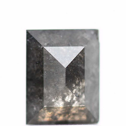 salt and pepper diamond ! 1.36 Ct 6.94 x 5.43 x 3.44 mm natural gray baguette loose diamond for engagement ring for her