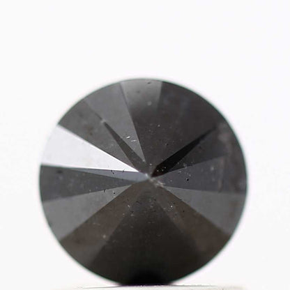 0.85 Carat Salt and Pepper Fancy Black Round Brilliant Cut Natural Loose Diamond