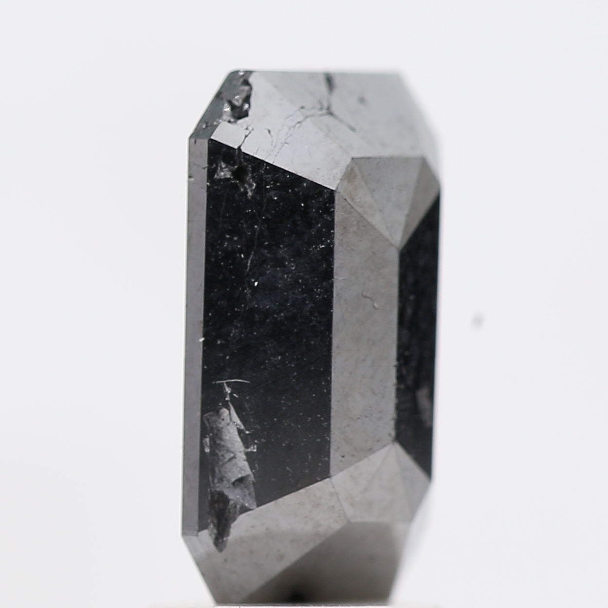 2.46 Ct Natural Black Emerald Full Cut Loose Diamond for Jewelery