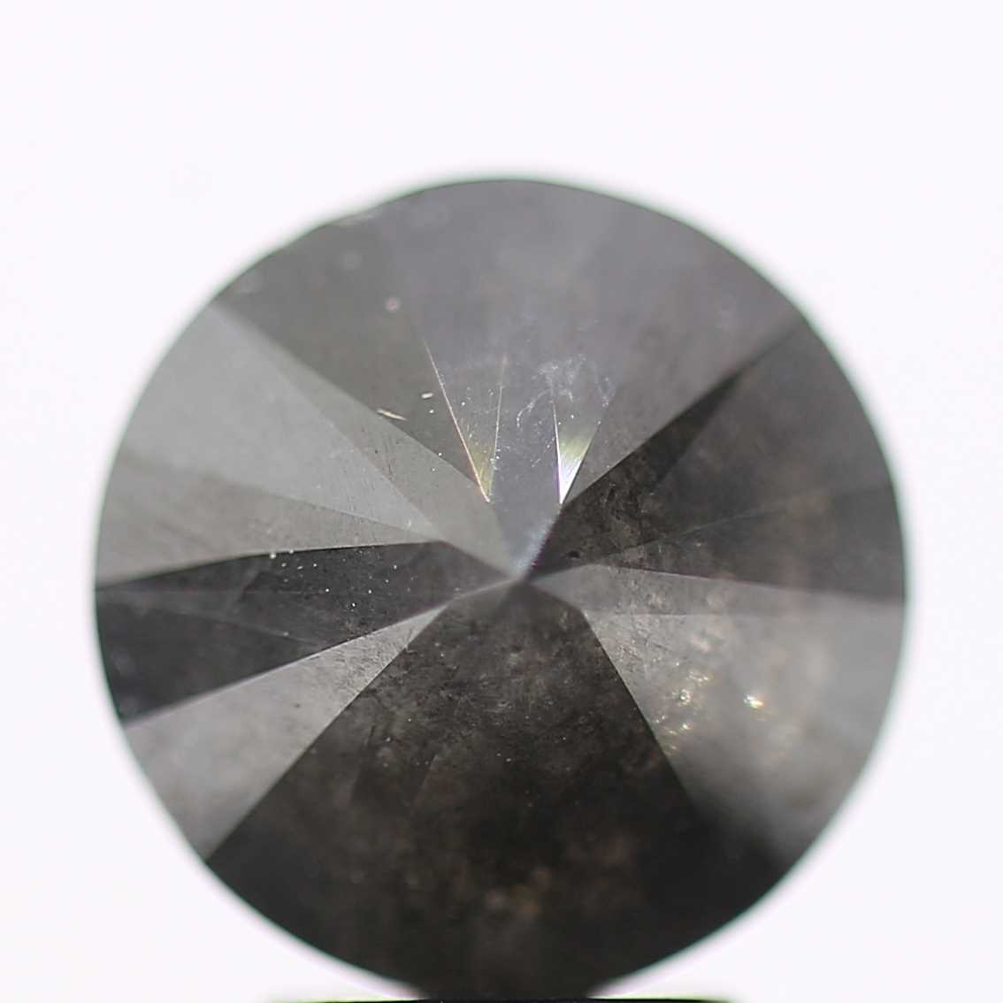 3.57 Carat Gray Salt and Pepper Round Brilliant Cut Natural Loose Diamond