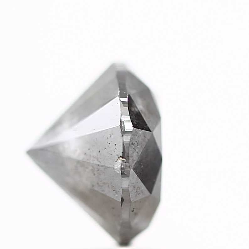 3.72 Carat Salt and Pepper Round Brilliant Cut Natural Loose Diamond