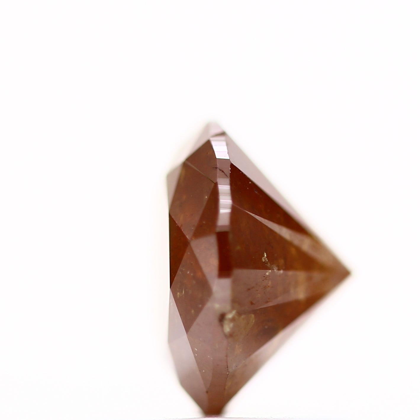 0.91 Carat Fancy Orange Rustic Round Shape Brilliant Cut Natural Loose Diamond