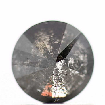 0.77 Carat Salt and Pepper Diamond Black Round Brilliant Cut Natural Loose Diamond