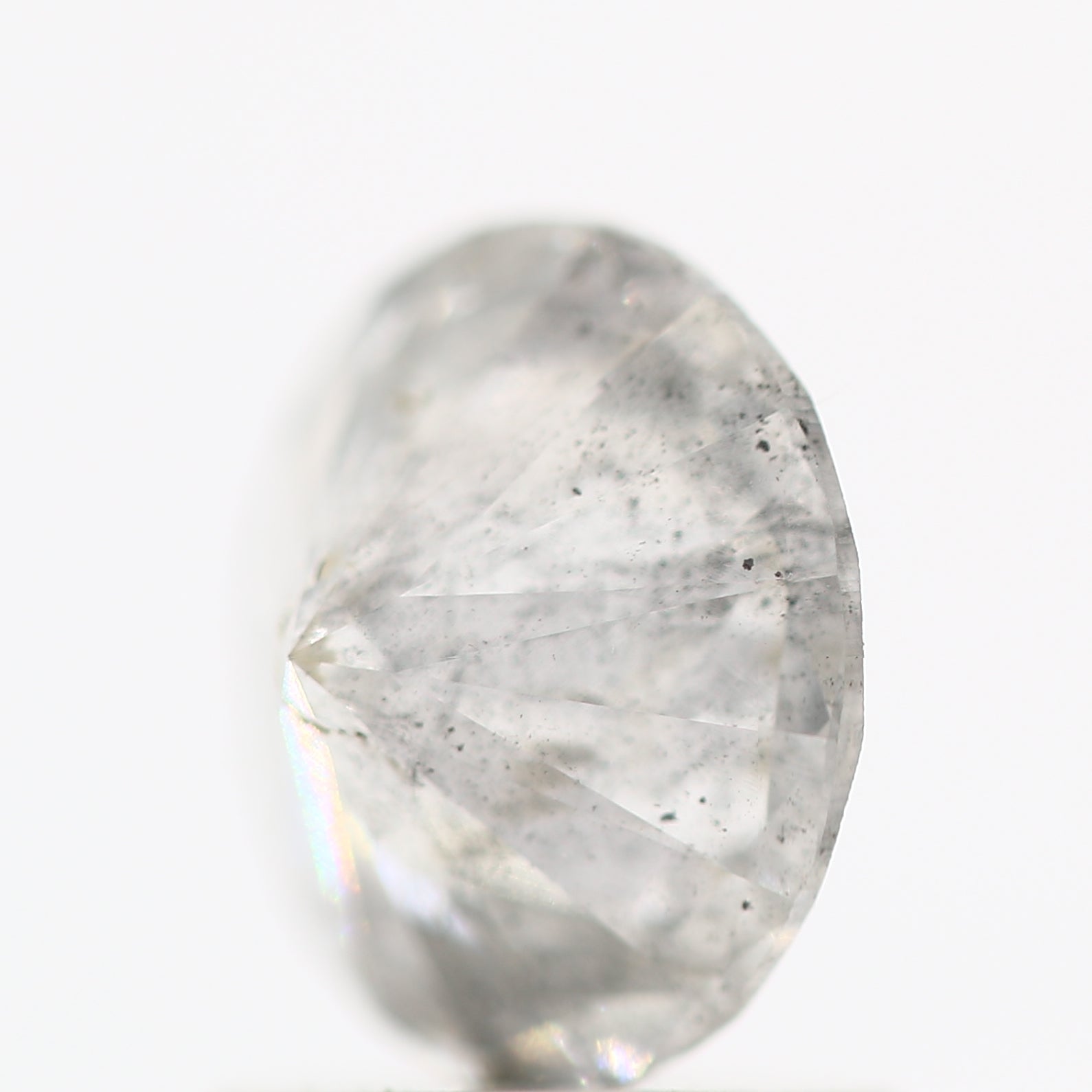 Salt And Pepper Diamond Fancy Gray Color 1.20 CT 7.10 x 3.80 MM Round Brilliant Cut Diamond ! Natural Loose Diamond ! Christmas Gift for Her