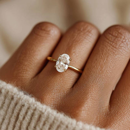 Elegant Lab Grown Oval Diamond Engagement Ring