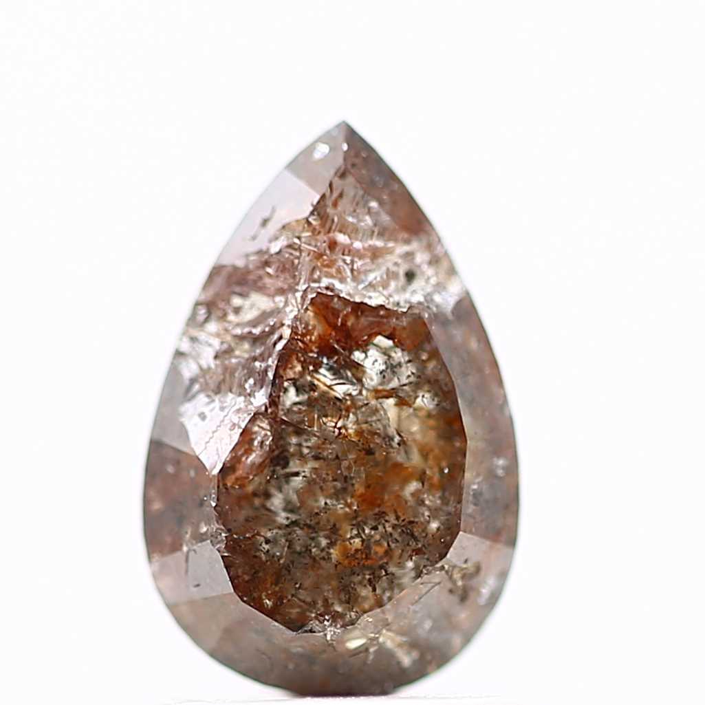 Salt and Pepper Diamond Fancy Brown Color 1.21 CT 8.03 x 5.28 x 3.30 MM Pear Cut Diamond! Natural Loose Diamond ! Christmas Gift for Her